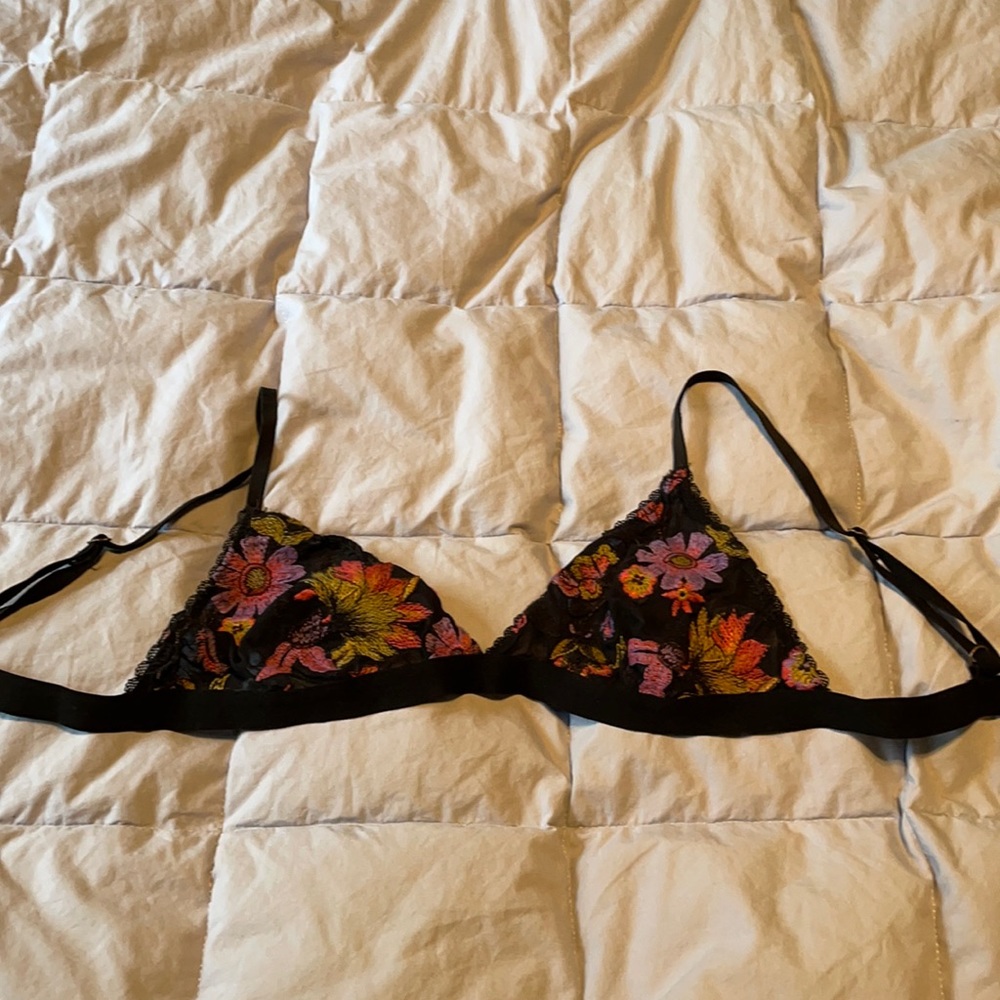 Urban outfitters floral knit unlined bra